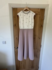 Coast Premium Stretch Crepe Scattered Jewel Bodice MIDI Dress With Pockets.