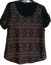 Ladies Black Short Sleeve