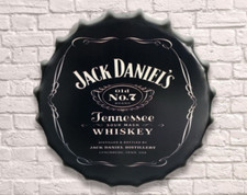 Beer Bottle Top Cap Sign JD Whisky Metal Vintage Bar Wall Display Bourbon 40cm