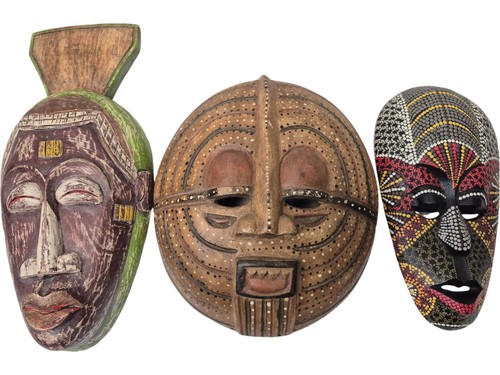 African wood masks - wood, tribal