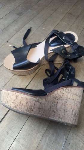 Topshop black leather high - topshop,