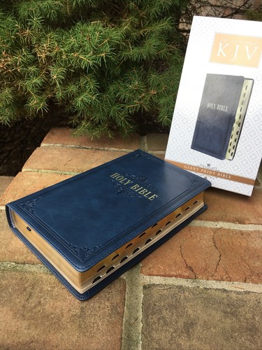 Kjv large print bible - kjv, blue