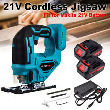 21V Cordless Jigsaw Electric Jig Saw Woodworking Power Tool Rechargeable Battery