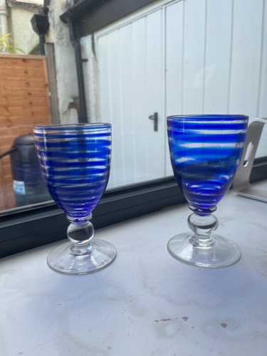 Bristol blue glass - glass, goblet