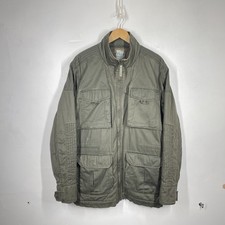 Fat Face Military Jacket Mens L Green Khaki Fleece Lined Utility Chore Field M65