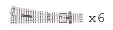 HORNBY 'TT 1:120' GAUGE LOT OF 6 TT8009 RIGHT HAND STANDARD POINT TRACK