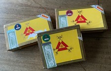 THREE EMPTY WOODEN CIGAR BOXES