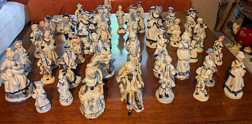 Blue white hand painted - blue,
