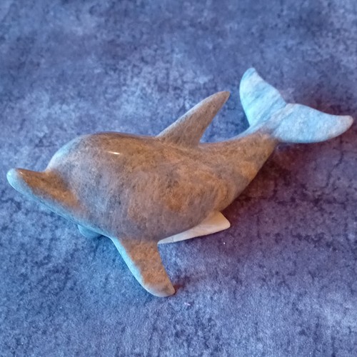 Serpentine stone dolphin - stone,