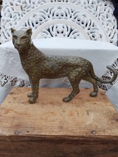 Vintage Brass Cheetah Leopard Hand Finished 8" Long