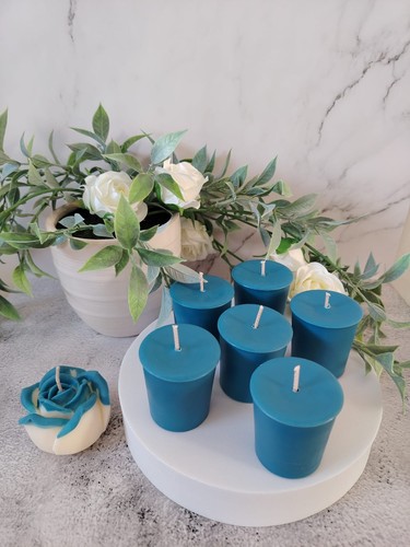Blue votive soy wax - wax, candles