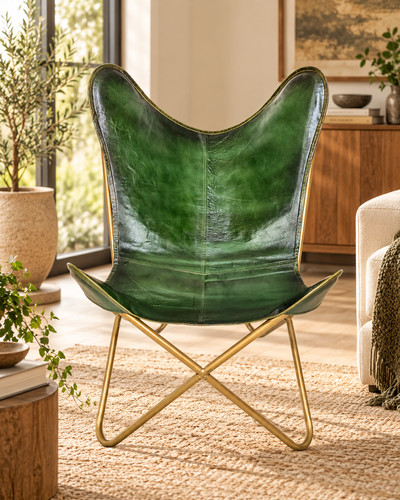 Green buffalo leather - green,