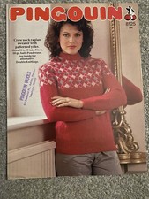 Vintage Pingouin Knitting Pattern No.8125 dk Women’s raglan sweater 32-38