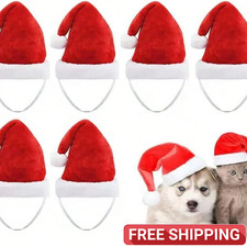 1x Christmas Hats for Dog Pet Cat Xmas Red Holiday Costume Santa Hat Cap Party