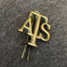 CWW2 Auxiliary Territorial Service (ATS) Brass 2-lug Shoulder Title Badge & Pin