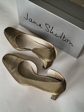 Women's Court Shoes Size 5.5 Jane Shilton Bronze Old Gold Coloured Heeled