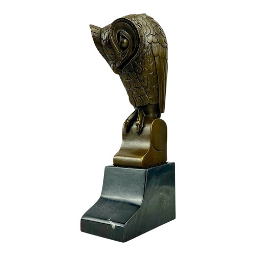 Standing owl real bronze - owl,