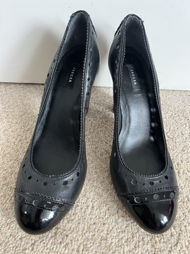Jaeger black leather patent - jaeger,