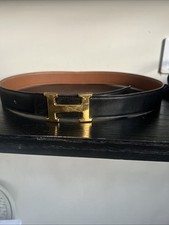 Hermes Gold-Tone H Buckle Belt