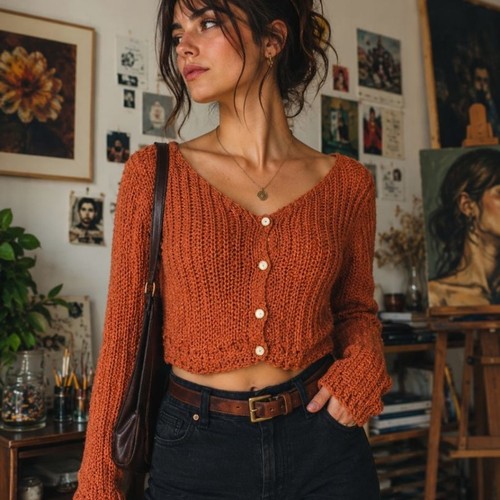Handmade crochet cropped - handmade,