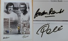 1970 World Cup Save of the Century Print Signed by Gordon Banks & Pele + COA