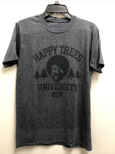 Bob ross gray shirt happy - bob, t-shirt