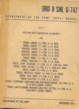 Parts List 2 1/2 ton 6x6 truck M34, M35, M44, M45 M46 Reo 1955 book US Army WW2