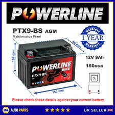 Replaces YTX9-BS Motorcycle