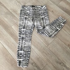 Bebe Women’s Jeans 28 Zebrette Back Zip Ankle Crop Skinny Zebra Print Low Rise