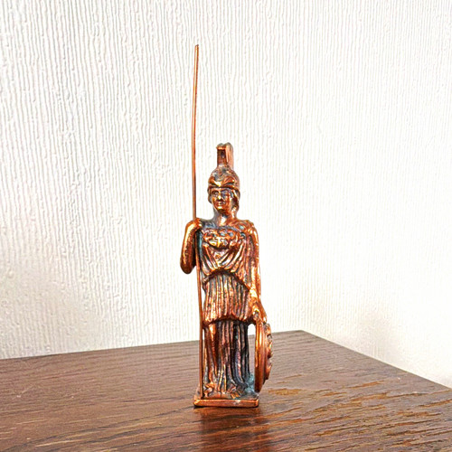 Bronze coloured metal warrior - bronze-coloured,