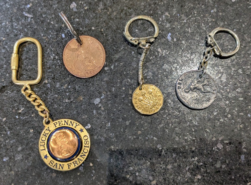 Old coin keyrings lucky - old,