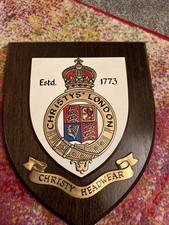 Wooden Shield Plaque Christy’s London Wall Art Vintage Style