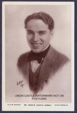 REAL PHOTO POSTCARD OF A YOUNG CHARLIE CHAPLIN SILENT FILM STAR c1915