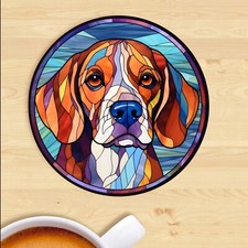Pet Dog Coaster, Stained Glass