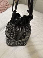 Zara Stud Small Shoulder Crossbody Bag In Black Colour