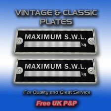 SWL WEIGHT PLATES X 2  for Ramps TOWING DOLLY Hitch Winch Hoist CAR RECOVERY 