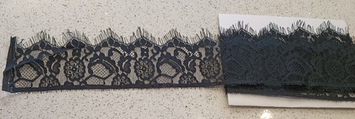 Black white cream lace trims - black,,