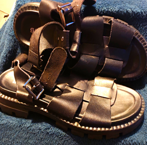 Schuh black leather fisherman - leather,