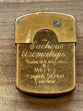 Morny of London Antique Vintage Brass Cachous Aromatique Breath Freshener Tin