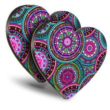 2x Heart MDF Coasters - Purple