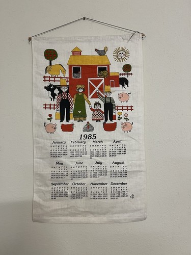 Vtg 1985 calendar - vtg, towel