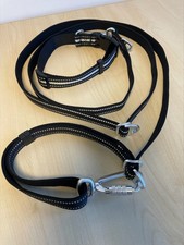 Dog Collar and Lead Reflective multi-function double-ended Secure Clip Medium