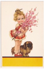 Cute Girl Holding Pink Flowers