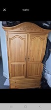 Vintage 2 Doors Solid Pine Spain Style Wardrobe with Drawers Made In Spain