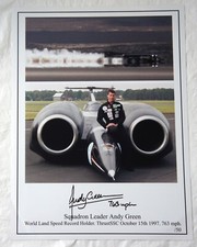 Andy Green Hand Signed Photo 16 x 12 Thrust SSC. REGISTERED DEALER