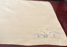 Vintage Yellow Linen Table Mat