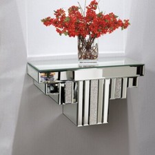 Silver mirrored jewelled wall - mirrored,