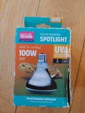Arcadia 100W Solar Basking Spotlight Reptile Vivarium Basking Lamp E27 Bulb NEW