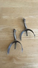 WW1 British Army Officer Swan Neck Spurs Chrome Metal Pair