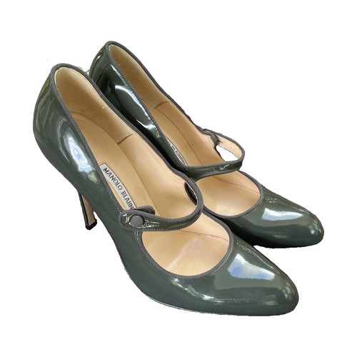 Manolo blahnik green patent - manolo,